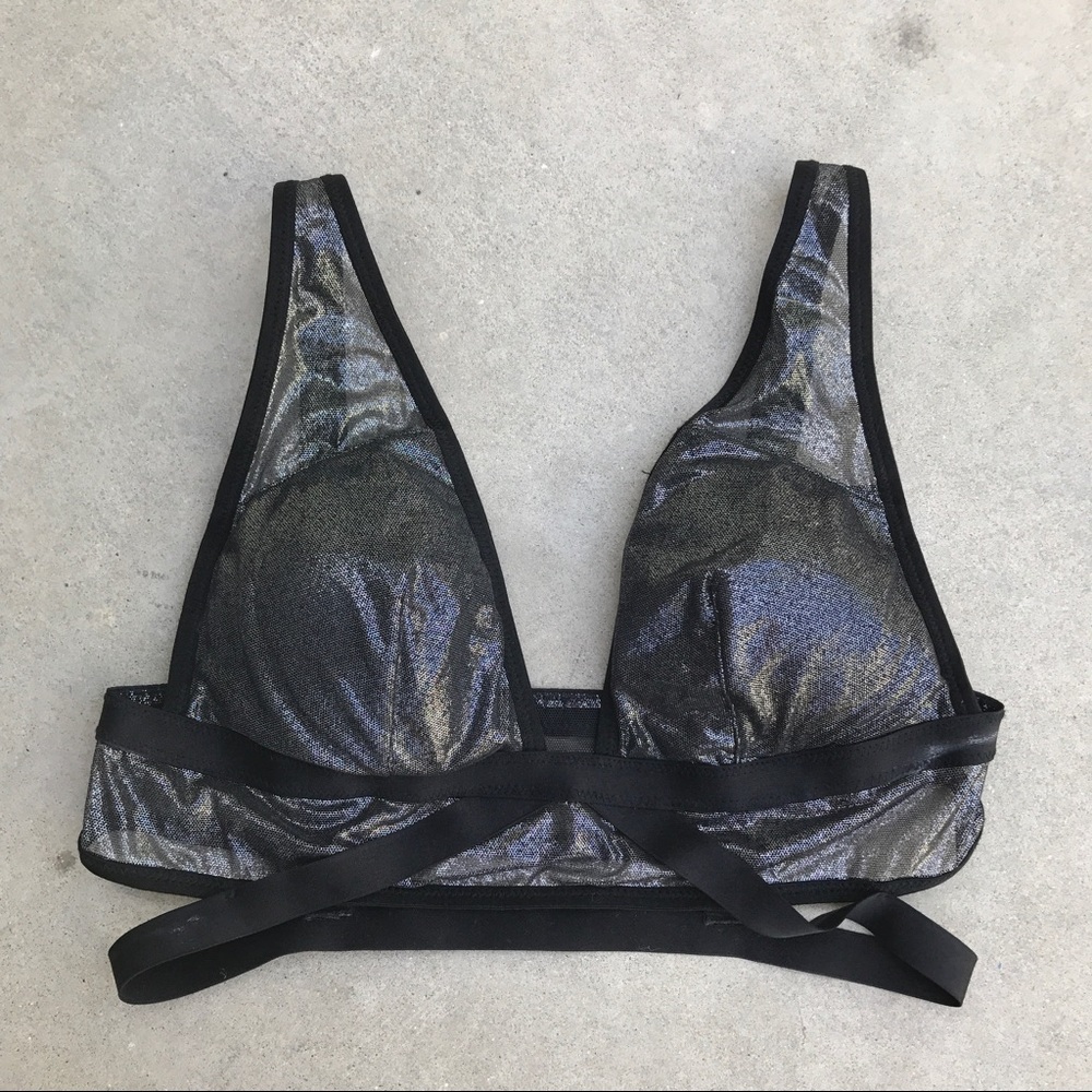 Victoria's Secret Shimmer Black Bralette w/ Pads